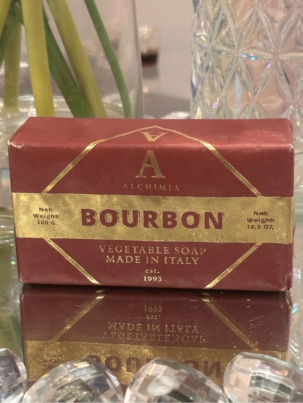 Alchimia Bourbon Vegetable Soap Made In Italy 10.5 oz luxury Gift Bar Men Sealed